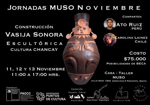 Afiche del evento "Jornadas MUSO Noviembre 2024 - Ato Ruiz /Carolina Lainez"