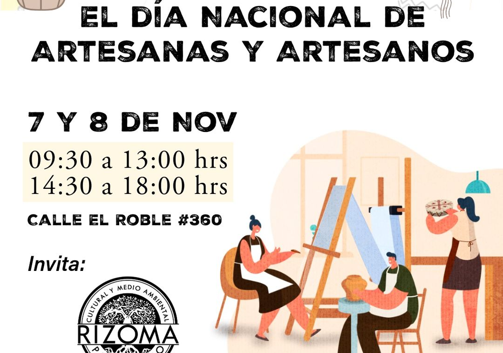 Afiche del evento "Conmemoración día nacional del artesano y artesana"