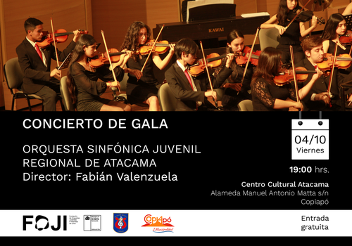 Afiche del evento "Concierto de Gala - Atacama"