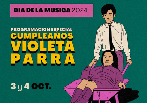 Afiche del evento "Celebración del Cumpleaños de Violeta Parra: Un Tributo a su Legado Cultural"