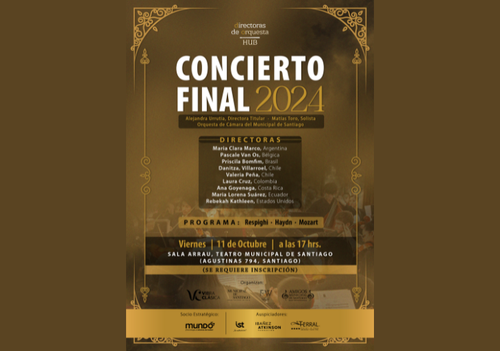 Afiche del evento "Concierto final: HUB Directoras 2024"