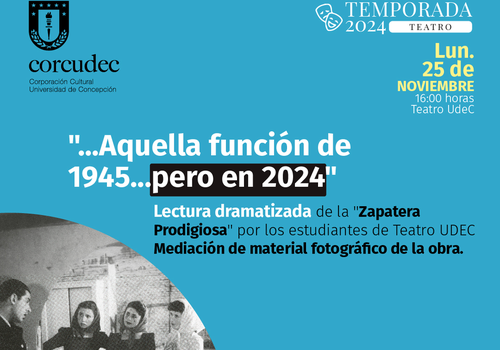 Afiche del evento "Lectura dramatizada y mediación "...Aquella función de 1945... pero en 2024" - Mes de los Públicos"