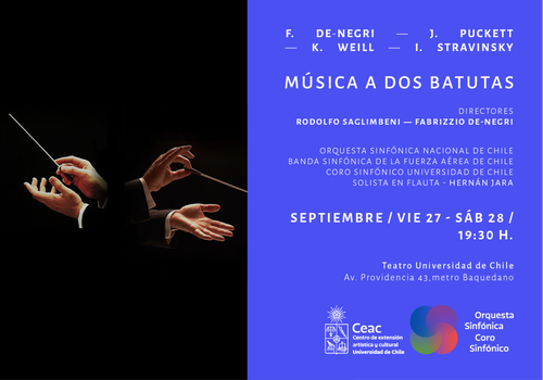 Afiche del evento "Concierto N°15 - Música a dos batutas"