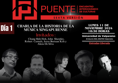 Afiche del evento "Festival Puente 2024 Charla de la historia de la música singapurense"