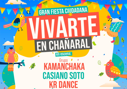 Afiche del evento "Gran fiesta ciudadana “Vivarte” en Chañaral"