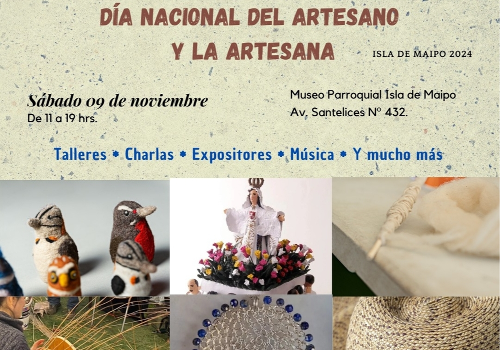 Afiche del evento "Celebración del Día del Artesano y la Artesana Isla de Maipo 2024"