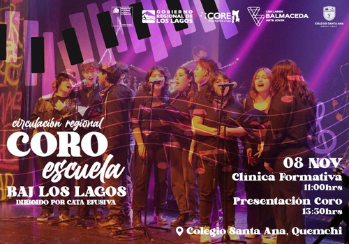 Afiche del evento "Coro Escuela BAJ Los Lagos en Gira Artística: Quemchi"