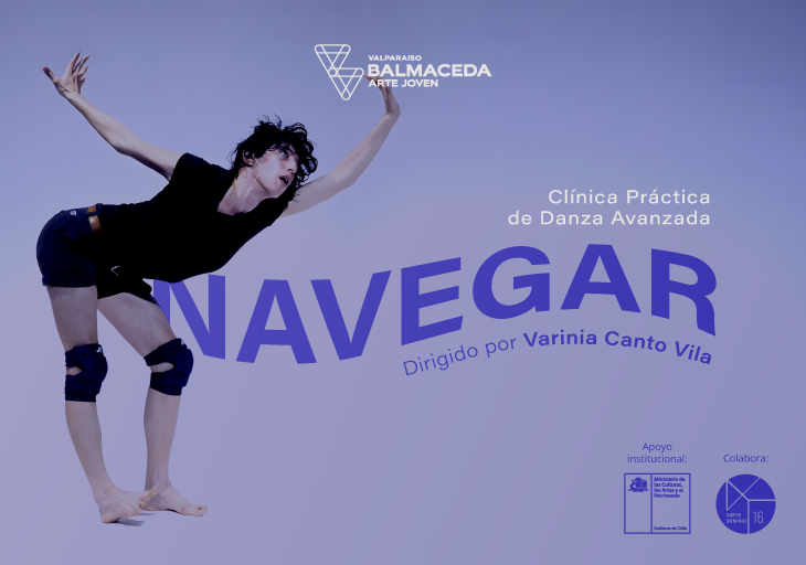 Afiche del evento "Clínica práctica de danza “Navegar” de BAJ Valpo"