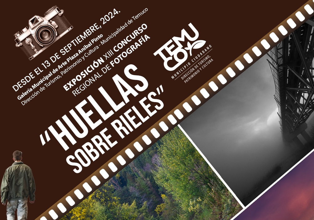 Afiche del evento "Huellas sobre rieles"