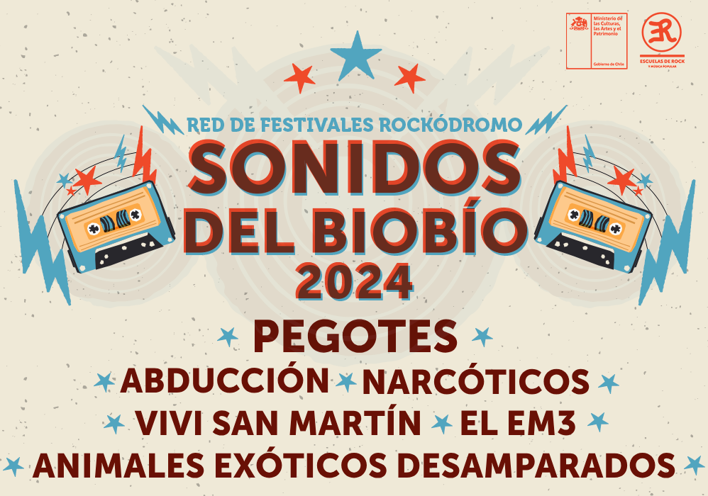 Afiche del evento "Festival Sonidos del Biobío - Red de Festivales Rockódromo 2024"