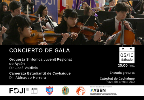 Afiche del evento "Concierto de Gala - Aysén"