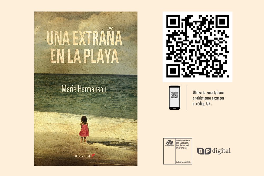 Afiche de "UNA EXTRAÑA EN LA PLAYA, RECOMENDADO DE BIBLIOTECA PÚBLICA DIGITAL"